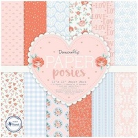 Set cartoane imprimate Posies, 12x12in, Dovecraft