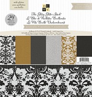 Set cartoane 12x12inch Glitzy Glitter, 220gmp, 24 coli, DCWV