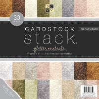 Set cartoane 12x12inch Glitter Neutral, 220gmp, 30 coli, DCWV