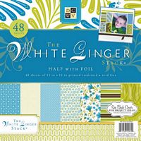 Set cartoane imprimate White Ginger, 12x12in, 48 coli, DCWV