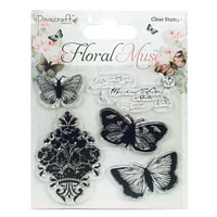 Stampile acrilice Floral Muse, Butterfly, Trimcraft