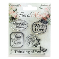 Stampile acrilice Floral Muse, Sentiments, Trimcraft