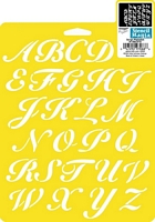 Sablon decorativ script alphabet, Delta Stencil Mania