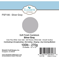 Carton color 12x12inch, 270g, set 10 coli, Soft Finish Cardstock, Elizabeth Craft Designs - Silver Gray