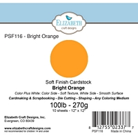 Carton color 12x12inch, 270g, set 10 coli, Soft Finish Cardstock, Elizabeth Craft Designs - Bright Orange