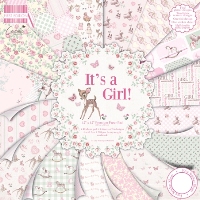 Set cartoane imprimate Its a Girl, 12x12in, 48 coli, Trimcraft