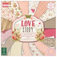 Set cartoane imprimate Love Story, 12x12in, 48 coli, Trimcraft