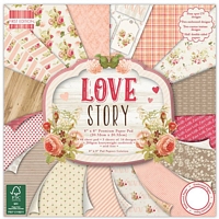 Set cartoane imprimate Love Story, 8x8in, 48 coli, Trimcraft