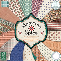 Set cartoane imprimate Morrocan Spice, 12x12in, 48 coli, Trimcraft