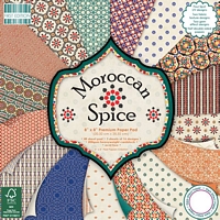 Set cartoane imprimate Morrocan Spice, 8x8in, 48 coli, Trimcraft