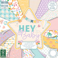 Set cartoane imprimate Hey Baby, 8x8in, 48 coli, Trimcraft