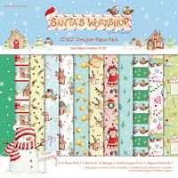 Set cartoane imprimate 12x12in, Santas Workshop, Trimcraft