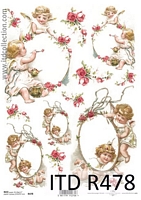 Hartie de orez pentru decoupage angels, A4, 25-30gmp, ITD-R478