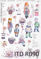 Hartie de orez pentru decoupage kids, A4, 25-30gmp, ITD-R090