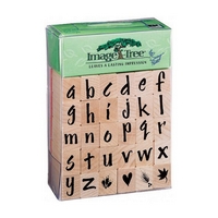 Stampile cauciuc pe lemn Alphabet, minuscule, EK Tools