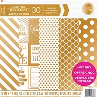 Set cartoane imprimate Gold Foil 12x12in, Craft Smith