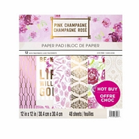 Set cartoane imprimate Pink Champagne, 12x12in, Craft Smith