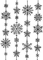 Stampila cauciuc montata pe lemn Snowflakes On Strings, Art Stamps