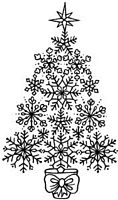 Stampila cauciuc montata pe lemn Snowflake Tree, Art Stamps