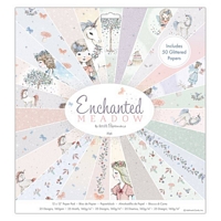 Set cartoane imprimate Enchanted Meadow, 12x12in, Papermania