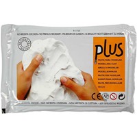 Pasta modelaj cu uscare la aer, white, 1kg, Plus