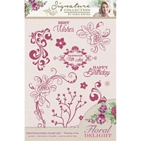 Stampile acrilice Sara Signature Collection Floral Delight, A6, Thinking of You, Crafters Companion