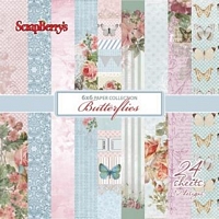 Set cartoane imprimate Butterflies, 6x6in, Scrapberry