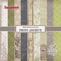 Set cartoane imprimate Photo Archive, 6x6in, Scrapberry