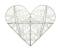 Rattan Heart 25cm, white, Scrapberry