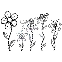 Stampile acrilice, Zendoodle Flowers A6, Sweet Dixie