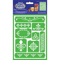 Sablon Stick-On Fleur de Lis, 8x6in, Americana Decor Stencil, DecoArt