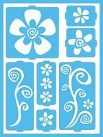 Sablon Stick-On Funky Flowers Patio, 8x6in, Americana Decor Stencil, DecoArt