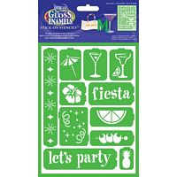 Sablon Stick-On Party Time, 8x6in, Americana Decor Stencil, DecoArt