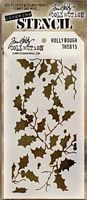 Sablon Tim Holtz Holly Bough Stencil, Stampers Anonymous