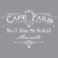 Sablon decorativ Cafe Paris, 12x12in, Americana Decor Stencil, DecoArt