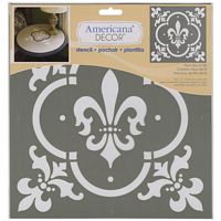 Sablon decorativ Fleur de Lis Tile, 12x12in, Americana Decor Stencil, DecoArt