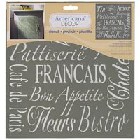 Sablon decorativ French Living, 12x12in, Americana Decor Stencil, DecoArt