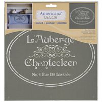 Sablon decorativ The French Inn, 12x12in, Americana Decor Stencil, DecoArt