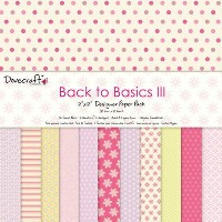 Set cartoane imprimate Back to Basis III, 12x12 inch, 150gmp, 36 coli, Dovecraft