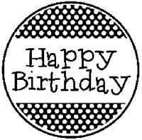 Stampile clear acrilice, Happy Birthday Circle, 2x2in, Crafty Impressions