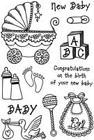 Stampile clear acrilice, New Baby Pram, A6, Crafty Impressions