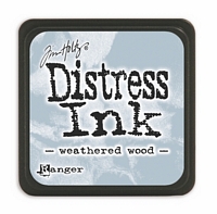 Tusiere Mini Distress Ink Pad, Ranger Ink - Weathered Wood