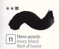 Culori tempera gouache extrafine, DiVolo - NERO AVORIO, 60 ml.