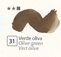 Culori tempera gouache extrafine, DiVolo - VERDE OLIVA, 20 ml.