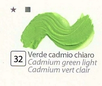 Culori tempera gouache extrafine, DiVolo - VERDE CADMIO CHIARO, 20 ml.