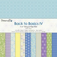 Set cartoane imprimate Back to Basics IV, 12x12 inch, 150gmp, 36 coli, Dovecraft