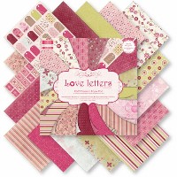 Set cartoane imprimate Love Letters, 12x12 inch, 220gmp, 48 coli, Trimcraft