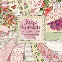 Set cartoane imprimate Rose Garden, 12x12 inch, 220gmp, 48 coli, Trimcraft