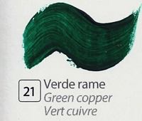 Culori tempera pe baza de ou Botticelli, DiVolo - VERDE RAME, 35 ml.